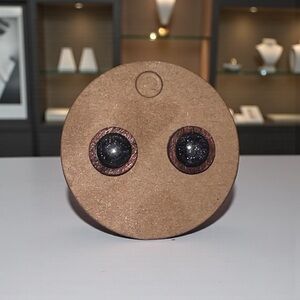 Elegant Black and Brown Stud Earrings